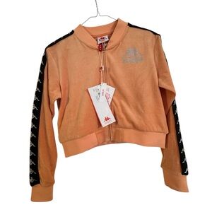 Kappa Peach Zip-Up Jacket with Logo Sleeves